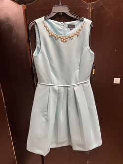 Tahari Blue Size 8 Midi Interview Cocktail Dress on Queenly