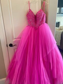 Ashley Lauren Pink Size 8 Lace Tulle Floor Length Prom Ball gown on Queenly
