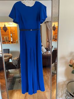 Calvin Klein Blue Size 6 Wedding Guest Floor Length Jumpsuit Dress on Queenly