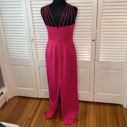MC Evening Pink Size 8 Fitted Tall Height Straight Dress on Queenly