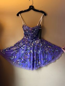 Primavera Purple Size 4 Euphoria Midi Homecoming Cocktail Dress on Queenly