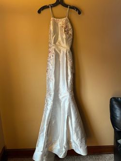 Madison James Gray Size 4 Floor Length Mermaid Dress on Queenly