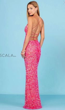 Scala Pink Size 8 Black Tie Side slit Dress on Queenly