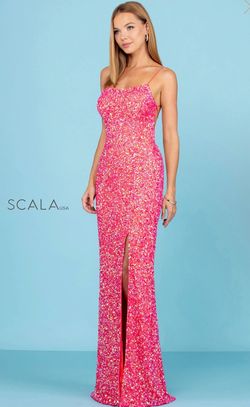 Scala Pink Size 8 Floor Length Side slit Dress on Queenly