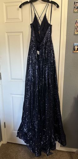 Mori Lee Blue Size 2 Prom Black Tie Ball gown on Queenly