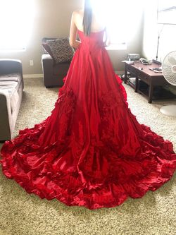 Sherri Hill Bright Red Size 0 Tall Height Ball gown on Queenly