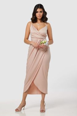 Closet London Pink Size 4 Cocktail V Neck Floor Length High Low Straight Dress on Queenly