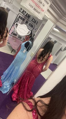 Jovani Pink Size 12 Floor Length Mermaid Dress on Queenly