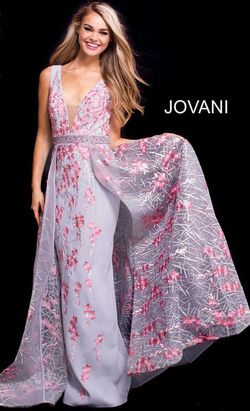 Jovani Pink Size 4 Overskirt Military Floor Length Straight Dress on Queenly