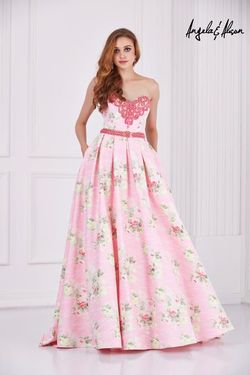 Angela & Alison Pink Size 4 Floor Length Ball gown on Queenly
