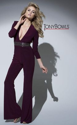 Tony Bowls Black Tie Size 8 Floor Length Jumpsuit Dress on Queenly