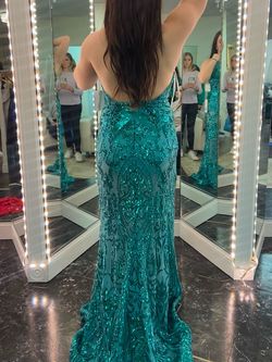 Jovani Blue Size 6 Mini Tall Height Mermaid Dress on Queenly