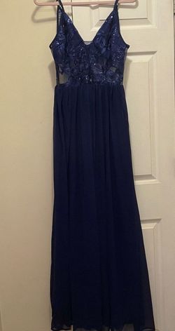 Promgirl Blue Size 8 Prom Military Straight Dress on Queenly