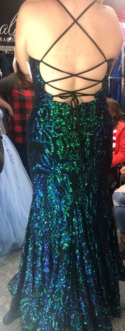Ashley Lauren Multicolor Size 12 Corset Floor Length Mermaid Dress on Queenly