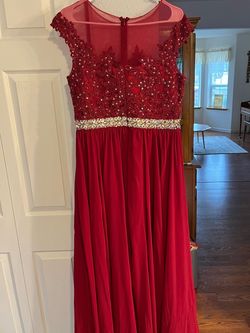 Dancing Queen Red Size 16 Military Floor Length Plus Size Straight Dress on Queenly