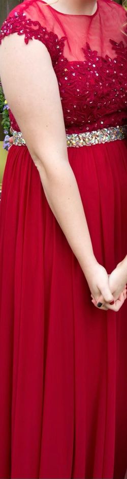 Dancing Queen Red Size 16 Party Prom Military Straight Dress on Queenly
