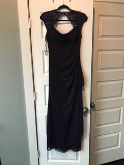 Xscape Purple Size 4 Military Floor Length Free Shipping Bridal Shower Straight Dress on Queenly