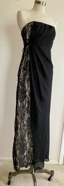 ABS Allen Schwartz Black Size 4 Lace Floor Length Straight Dress on Queenly