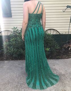 Sherri Hill Green Size 6 Pageant Floor Length Train Dress on Queenly