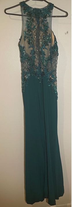 Camille La Vie Green Size 4 Floor Length Ball gown on Queenly