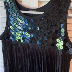 Panitti Black Size 12 Tall Height Sequined Cocktail Dress on Queenly