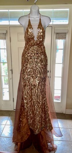Fernando Wong Gold Size 4 50 Off Pageant Mermaid Dress on Queenly