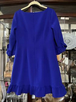 Jessica Howard Blue Size 10 Midi Interview Sleeves Cocktail Dress on Queenly