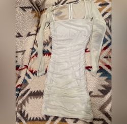 Fashion Nova White Size 12 Midi Bachelorette Cocktail Dress on Queenly