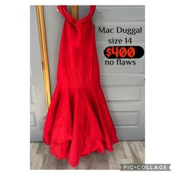 Mac Duggal Red Size 14 Prom Mermaid Dress on Queenly