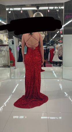 Sherri Hill Red Size 2 Floor Length Black Tie Side slit Dress on Queenly