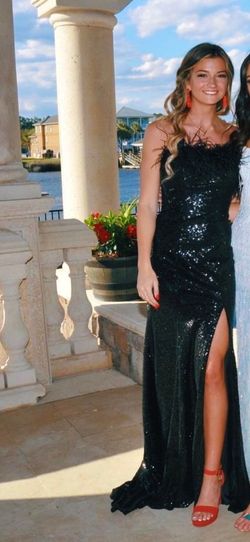 Sherri Hill Black Size 0 Military Floor Length Straight Dress on Queenly