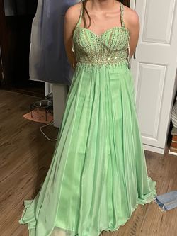 Faviana Green Size 10 Pageant 70 Off Military 50 Off Straight Dress on Queenly