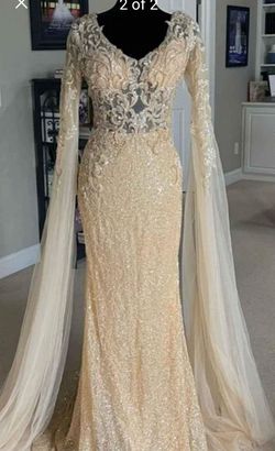 Portia and Scarlett Gold Size 8 Ball gown on Queenly