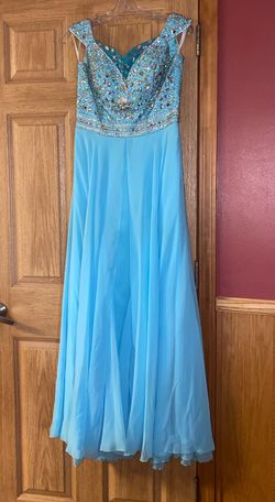 Panoply Light Blue Size 8 Floor Length A-line Dress on Queenly