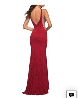 La Femme Red Size 4 Ball Gown Pageant Mermaid Dress on Queenly