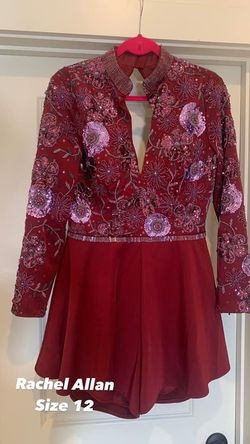 Rachel Allan Red Size 12 Euphoria Black Tie Floor Length Jumpsuit Dress on Queenly