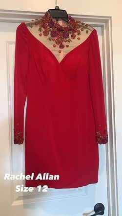 Rachel Allan Red Size 12 Midi Cocktail Dress on Queenly