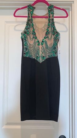 Sherri Hill Black Size 6 Pageant Sheer Cocktail Dress on Queenly