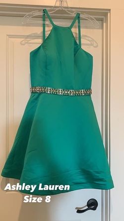 Ashley Lauren Green Size 8 Military Pageant A-line Dress on Queenly