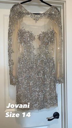 Jovani Silver Size 14 Sorority Formal 70 Off 50 Off Cocktail Dress on Queenly