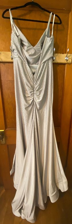 Silver Size 12 Train Dress on Queenly