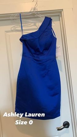 Ashley Lauren Blue Size 0 One Shoulder Pageant 50 Off Cocktail Dress on Queenly
