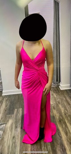 La Femme Pink Size 4 Prom Midi Side slit Dress on Queenly