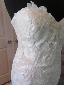 Jovani White Size 4 Sequin Shiny Embroidery Mermaid Dress on Queenly