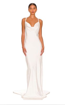 Norma kamali White Size 4 Military Floor Length Straight Dress on Queenly