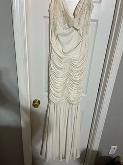 Jovani White Size 8 Military Floor Length 70 Off Mermaid Dress on Queenly