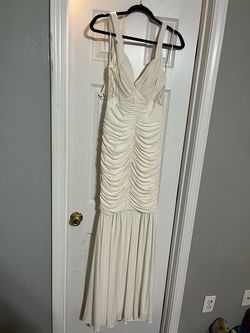 Jovani White Size 8 Military Floor Length 70 Off Mermaid Dress on Queenly