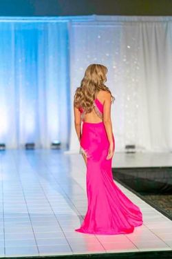 Sophia Thomas Hot Pink Size 4 Fringe Prom Side slit Dress on Queenly