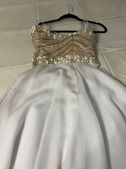 Sherri Hill Nude Size 10 Sorority Formal Homecoming Floor Length Military A-line Dress on Queenly