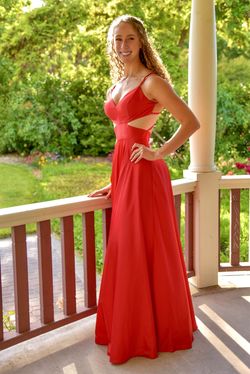 Alyce Paris Red Size 4 Floor Length Side slit Dress on Queenly